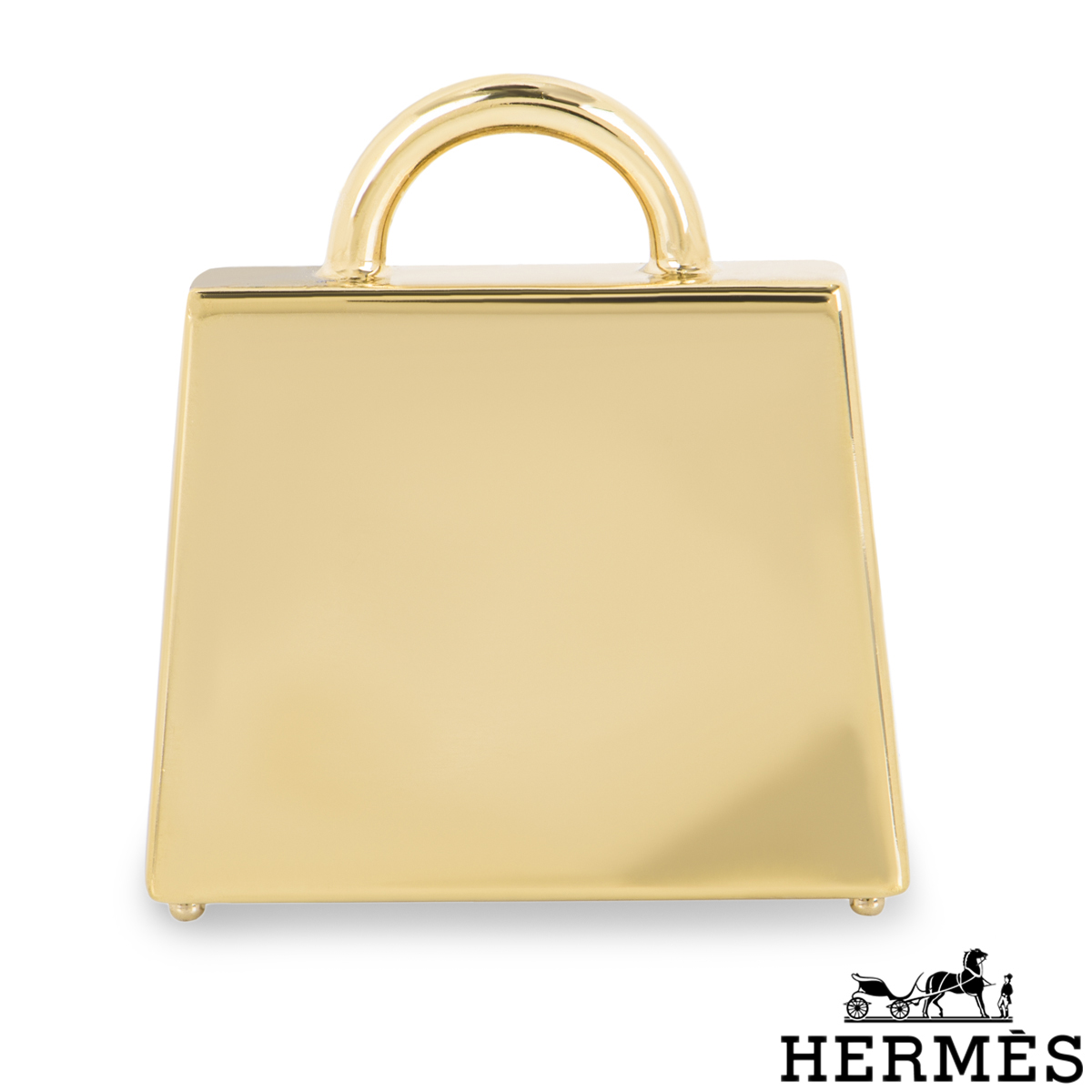 Hermes Curiosite Kelly Laque Charm White / Palladium Pendant